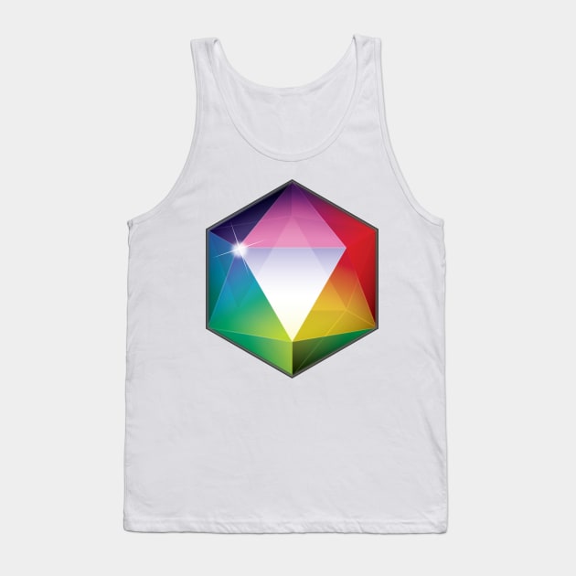 Rainbow Transparent 20 Sided Die Tank Top by faboop